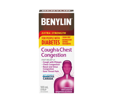Image of product Benylin - Cough & Chest Congestion Extra Strength Syrup for People with Diabetes, 100 ml