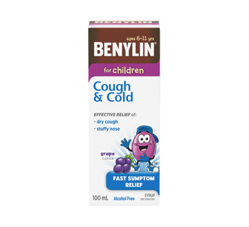 Image of product Benylin - Benylin Cough & Cold Syrup for Children, 100 ml, Grape