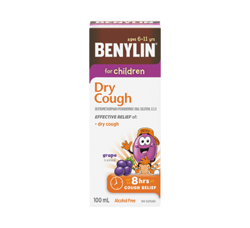 Image of product Benylin - Benylin Dry Cough Syrup for Children, 100 ml, Grape