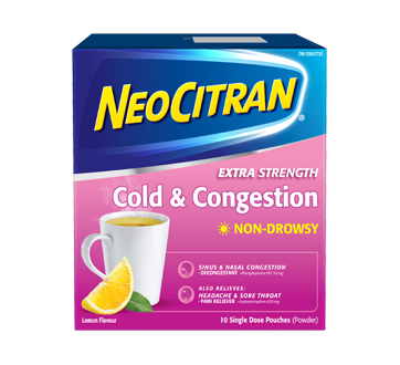 Image of product Neocitran - Cold & Congestion Pouches, Extra Strength, 10 units, Lemon
