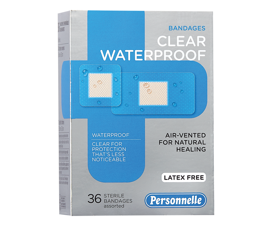Bandages Waterproof Clear, 36 units Personnelle Bandages, Compress