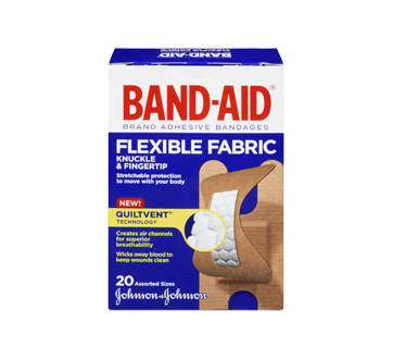 Flexible Fabric Knuckle and Fingertip Adhesive Bandages, Assorted