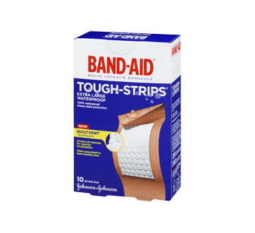 Image 1 of product Band-Aid - Tough-Strips Waterproof Adhesive Bandages Extra Large, 10 units