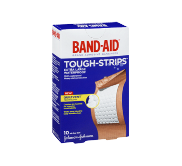 Image 2 of product Band-Aid - Tough-Strips Waterproof Adhesive Bandages Extra Large, 10 units
