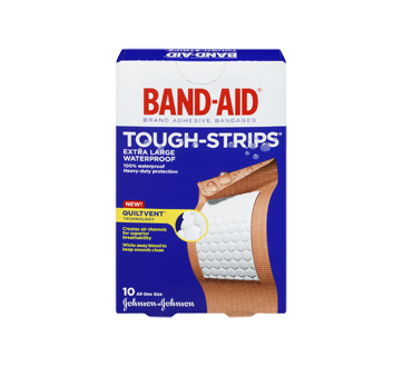 Image 3 of product Band-Aid - Tough-Strips Waterproof Adhesive Bandages Extra Large, 10 units