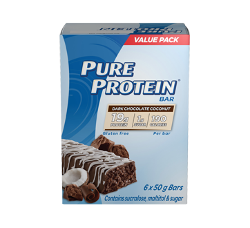 Protein Bars, 6 x 50 g, Dark Chocolate Coconut