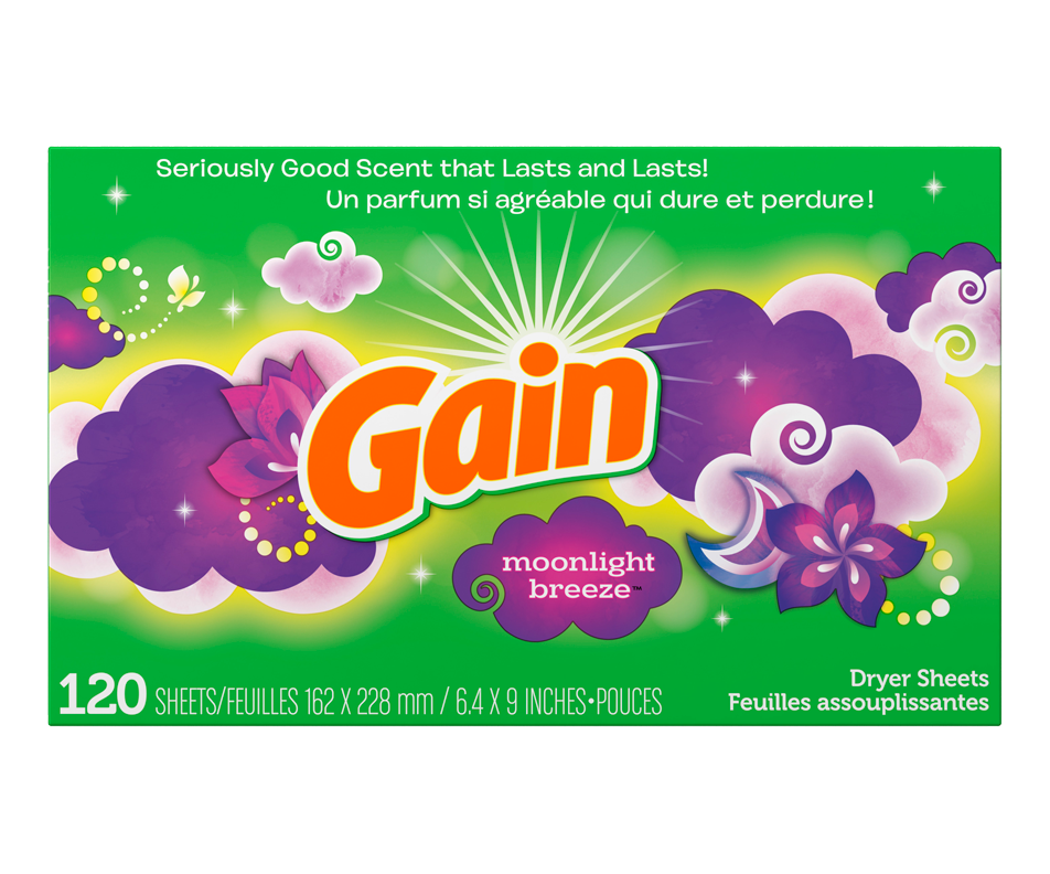Dryer Sheets, Moonlight Breeze, 120 units Gain Fabric softener