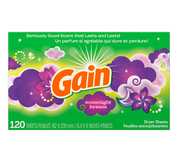 Image of product Gain - Dryer Sheets, 120 units, Moonlight Breeze