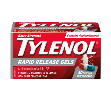 Image 1 of product Tylenol - Tylenol Extra Strength Rapid Release Gels Capsules, 500 mg, 80 units