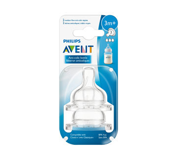 Image 1 of product Avent - Anti-Colic Nipple, 2 units, Medium Flow, 3 Months and Up