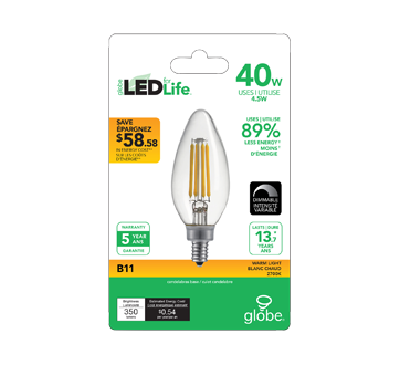 LED Bulb 40W E12, 1 unit, Warm Light