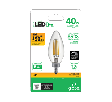 LED Bulb 40W E12, 1 unit, Warm Light