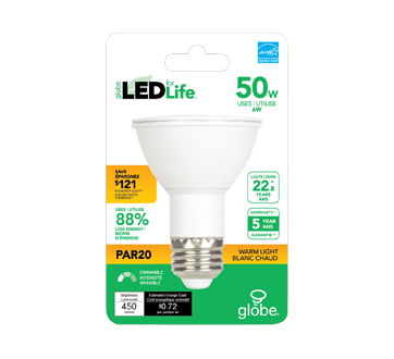 LED Bulb 50W PAR20, 1 unit, Warm Light