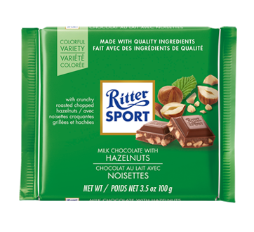Image of product Ritter Sport - Milk Chocolate with Chopped Hazelnuts, 100 g