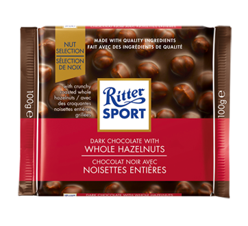 Dark Chocolate with Whole Hazelnuts, 100 g