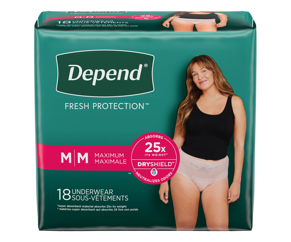 Fresh Protection Women Incontinence Underwear Maximum Absorbency, Blush