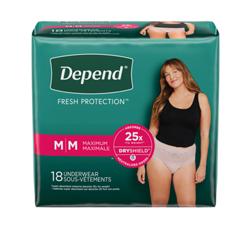 Image 1 of product Depend - Fresh Protection Women Incontinence Underwear Maximum Absorbency, Blush - Medium, 18 units