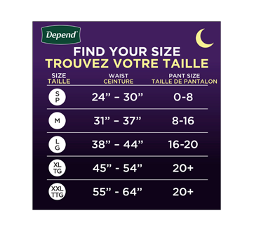 Image 6 of product Depend - Fresh Protection Women Incontinence Underwear Overnight, 15 units, Blush - Medium
