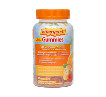 Image of product Emergen-C - Gummies Vitamin & Mineral Supplement, 45 units, Orange, Tangerine & Raspberry