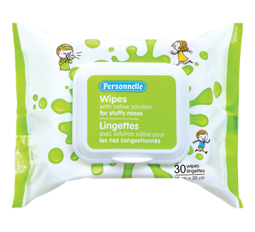 Wipes with Saline Solution for Stuffy Noses, 30 units