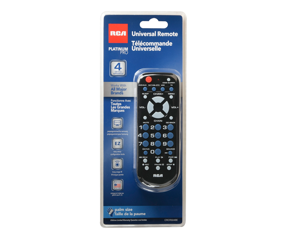 4in1 Universal Remote Control, 1 unit RCA Audio/video accessories