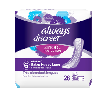 Discreet Overnignt Incontinence Pads, Long, Ultimate Protection