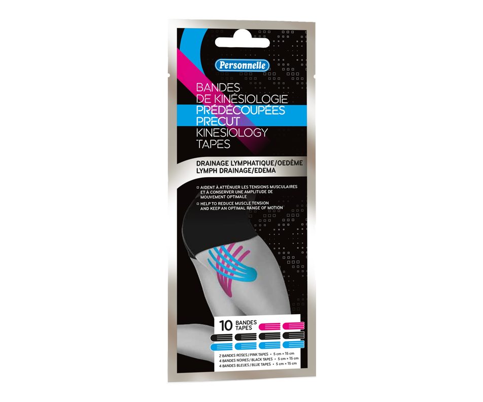 Precut Kinesiology Tapes for Lymph Drainage/Edema, 10 units Personnelle Discover our private
