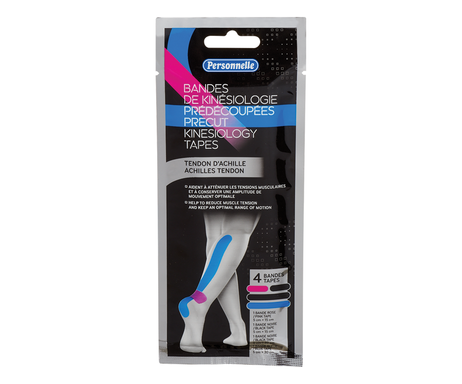 Precut Kinesiology Tapes, Achilles Tendon, 4 units Personnelle Orthopedics Jean Coutu