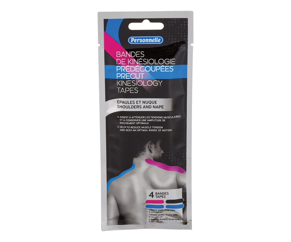Precut Kinesiology Tapes, Shoulders and Nape, 4 units Personnelle Orthopedics Jean Coutu