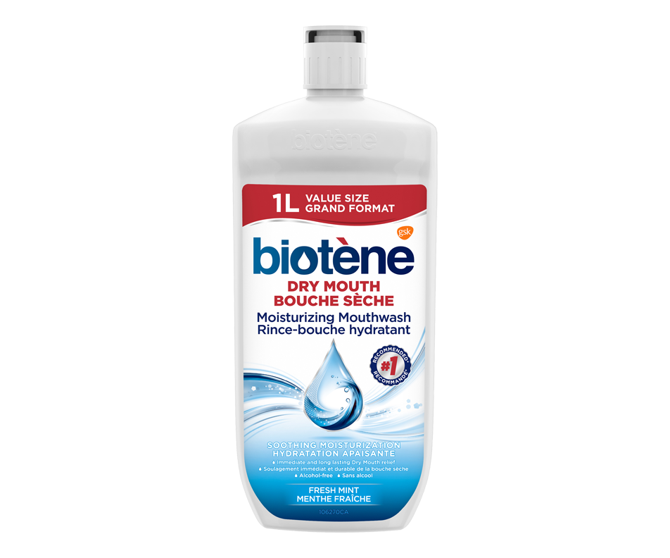 Moisturizing Mouthwash, Dry Mouth, 1 L, Fresh Mint Biotène Dental