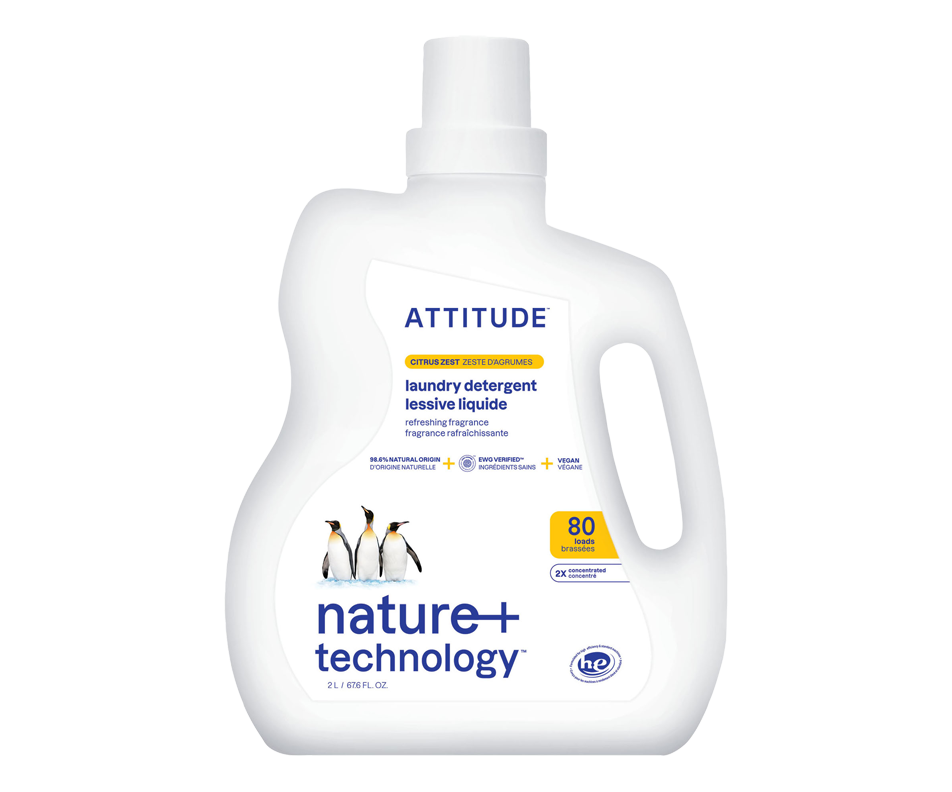 Laundry Detergent, Citrus Zest, 2 L Attitude Detergent Jean Coutu