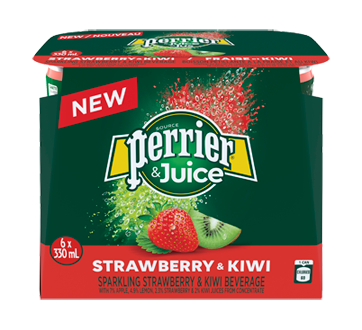 Perrier & Juice, 6 x 330 ml, Strawberry and Kiwi