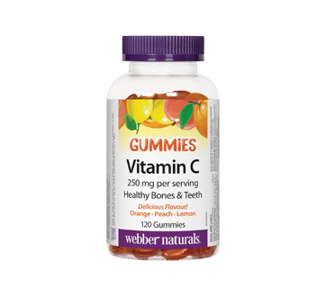 Image of product Webber Naturals - Vitamin C Gummies 250 mg, Orange Peach Lemon, 120 units