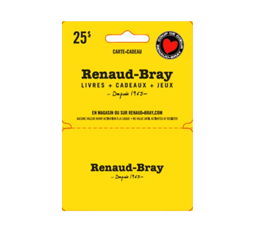 $25 Renaud-Bray Gift Card, 1 unit