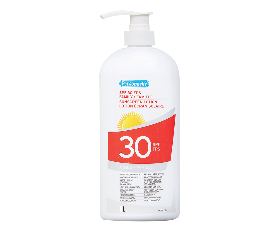Sunscreen Lotion SPF 30, 1 L Personnelle Sunscreen Jean Coutu