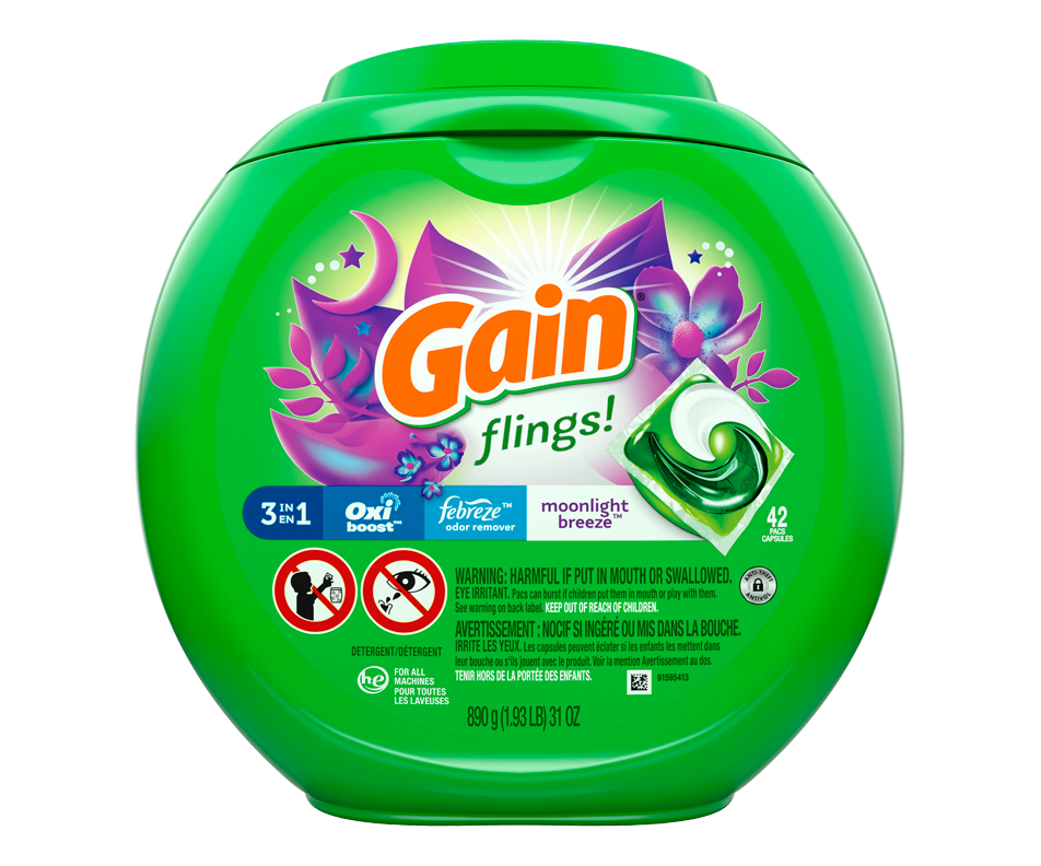 Flings! Plus Aroma Boost Laundry Detergent Pacs, Moonlight Breeze scent