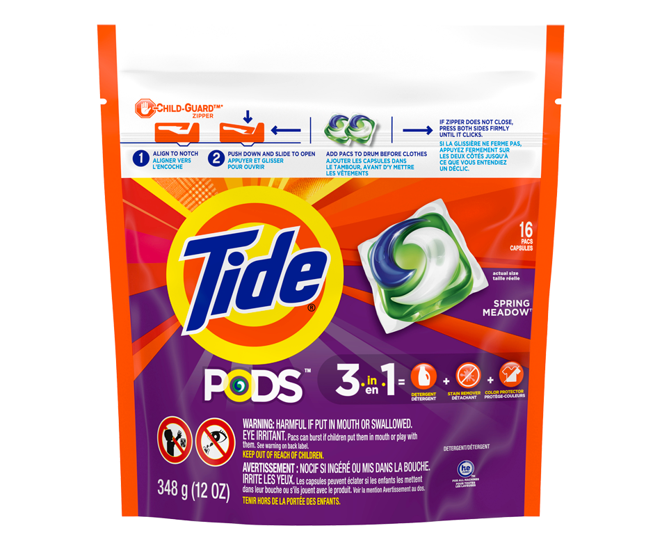 Pods HE Turbo Liquid Laundry Detergent Pacs, Spring Meadow Tide