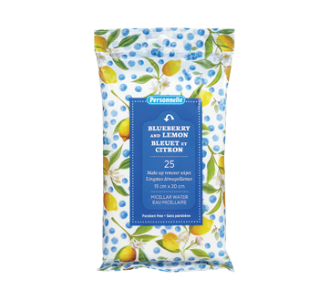 Make-Up Remover Wipes, 25 units, Blueberry & Lemon