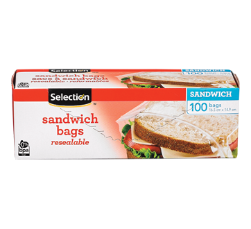 Sandwich Bags Reseable, 100 units