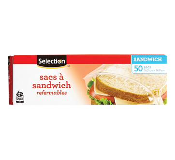 Image of product Selection - Resealable Sandwich Bags, 50 units