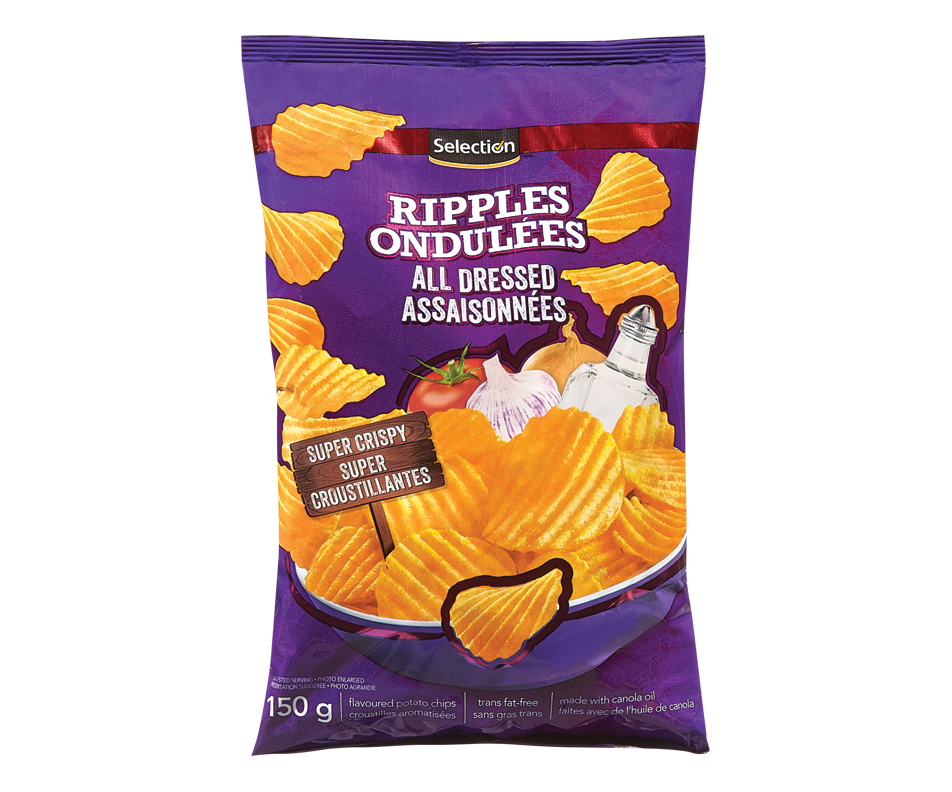Potato Chips, All Dressed, 150 g Selection Chips and pretzels