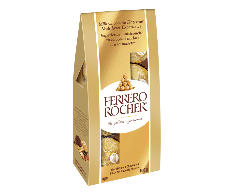 Ferrero Rocher Fine Hazelnut Chocolates, 100 g Ferrero In a bag Jean Coutu