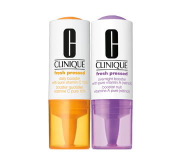 Image of product Clinique - Clinique Fresh Pressed Clinical&trade; Daily + Overnight Boosters with Pure Vitamins C 10% + A (Retinol), 4 units