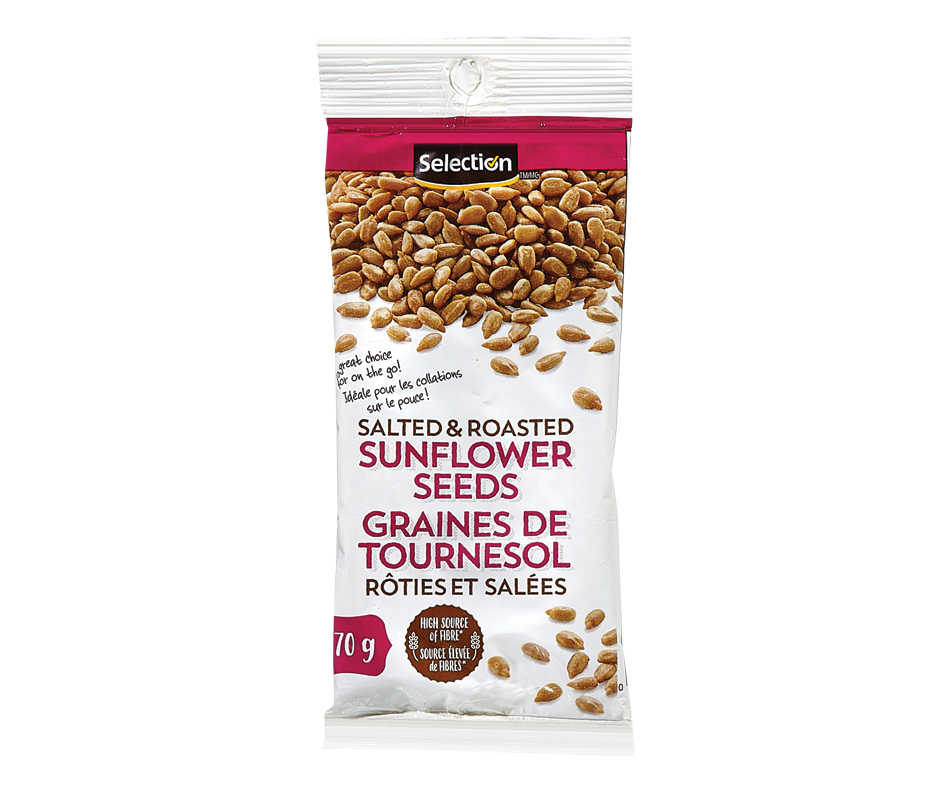 Salted & Roasted Sunflower Seeds, 70 g Selection Salted Jean Coutu