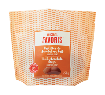 Image of product Chocolat Favoris - Milk Chocolate Drops, 250 g, Dulce de Leche