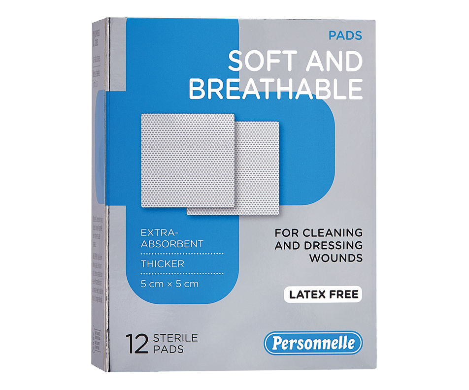 Soft and Breathable Pads, 5 x 5 cm, 12 units Personnelle Bandages
