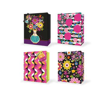 Gift Bag, Flowers, 1 unit, Medium