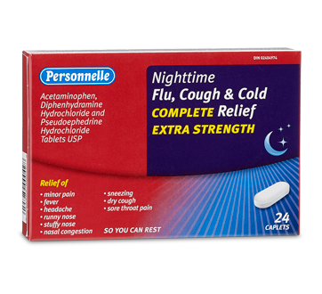 Image of product Personnelle - Nighttime Flu, Cough and Cold Complete Relief Extra Strength, 24 units