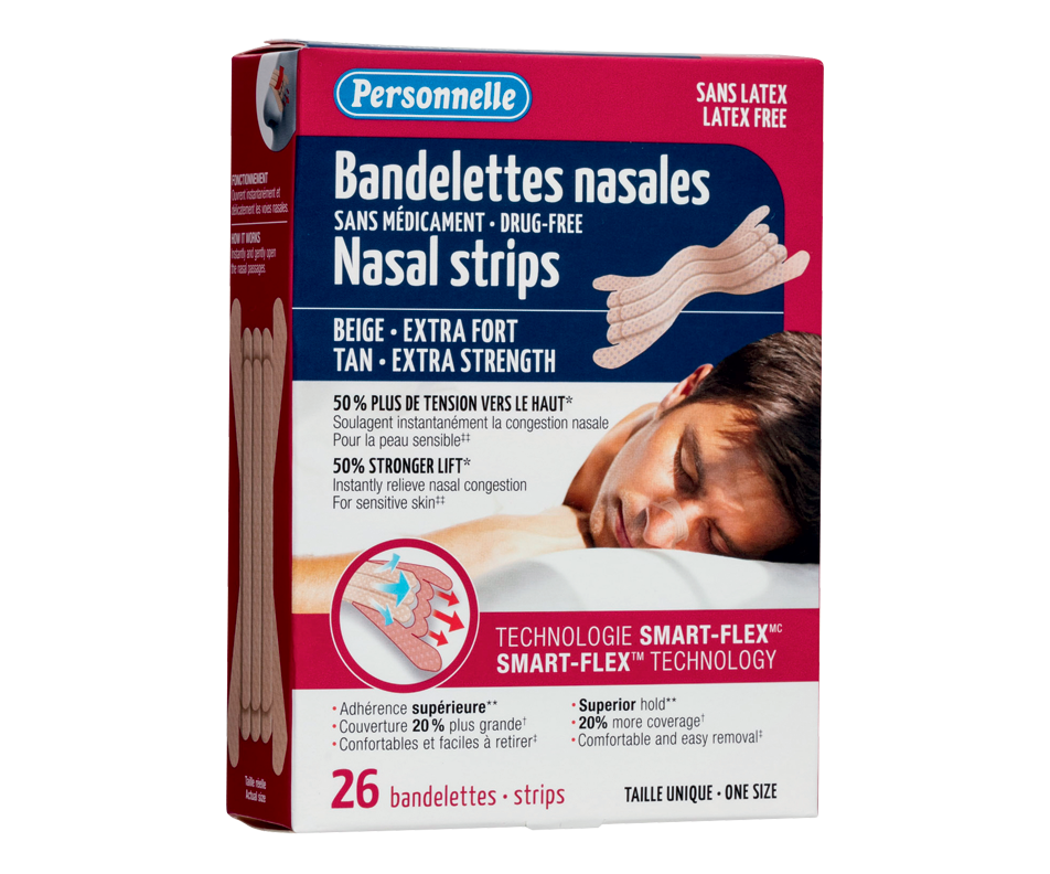 Nasal Strips Extra Strength, Tan, 26 units Personnelle Nasal Strips