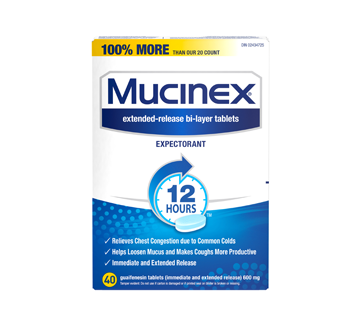 Image of product Mucinex - Chest Congestion Guaifenesin Tablets, 40 units